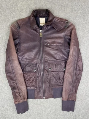 Chaqueta De Colección Y2K Diesel Cordero Cuero Café Corredor Moto Etiqueta Indie L Se Ajusta a S Foto 1 de 4