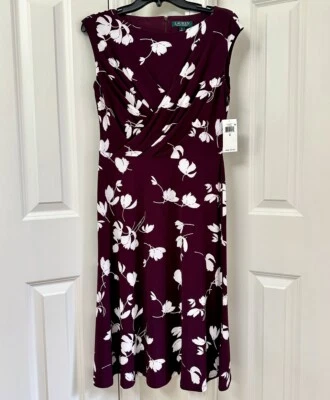 Vestido jersey estampado floral Ralph Lauren Lauren, talla 6 Foto 1 de 4