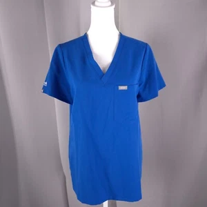 Aya Healthcare FIGS Scrub Top Women S Blue Medical Uniform Shirt Nurse Essential - Picture 1 of 13