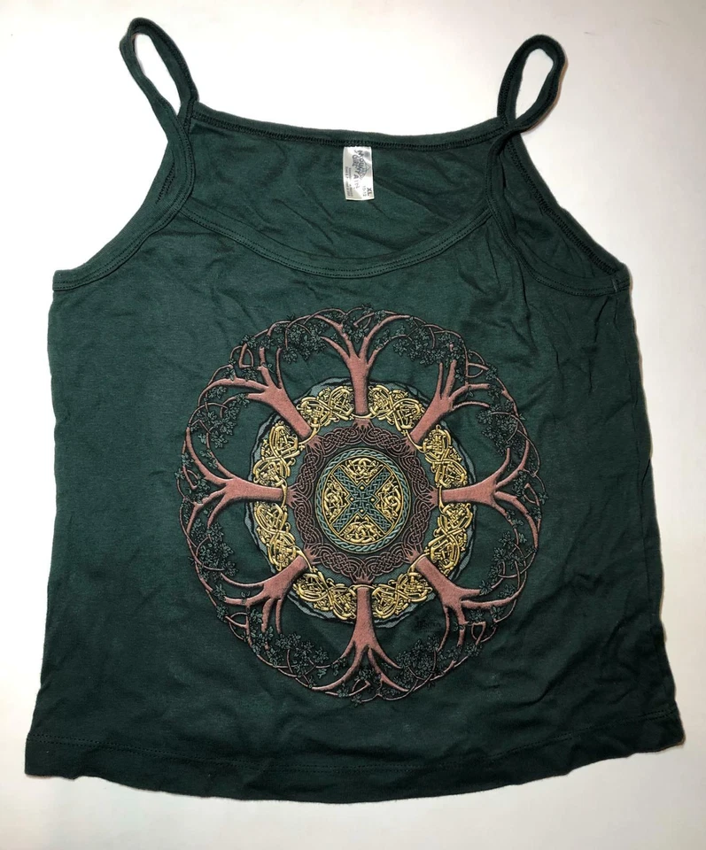Top con correa de espagueti verde árbol celta The Mountain algodón joven niña niños L-XL Foto 1 de 4