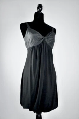 MAX MARA Италии черный тафта матовый Джерси эластичной пузырь кромки платье 48 12/14 Y2K - Изображение 1 из 4