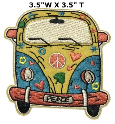 Woodstock Patch Iron on Peace Love Music Fest Dove Hippie Boho Retro Psychedelic - Image 1 of 4