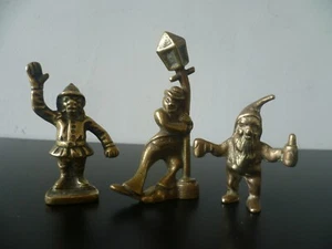 Three Miniature Brass Figurines, 'Drunken Lamp Post' 'Goblin' 'Monkey Policeman' - Picture 1 of 17