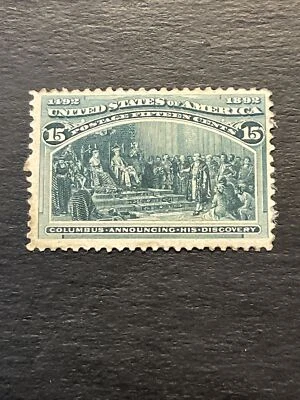 US Stamps Scott #238 15c Columbian Mint Hinged - Image 1 of 2