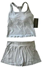 Danskin Women's 2-Piece Athletic Skort & Crop Top Set Size L Nebula Heather - Picture 1 of 15