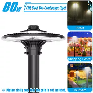 60W Outdoor LED LED Post Light Fixture Photocell Yard Garden Parking lot Lights - Picture 1 of 12