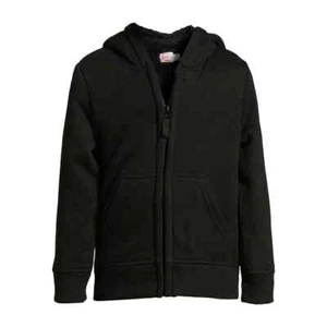 Wonder Nation Boys Sherpa Lined Hoodie Jacket Black Many sizes NEW - Picture 1 of 4