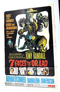 Original 1964 One Sheet 7 Faces of Dr. Lao suspense horror movie poster - Picture 1 of 16