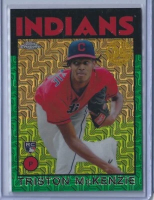Triston McKenzie RC - Green Mojo #d /99 - 2021 Topps Silver 1986 Chrome #86BC-63 - Image 1 of 2
