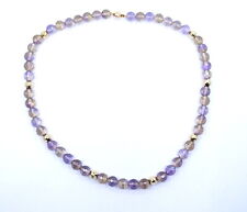 Gorgeous Faceted AMETHYST AMETRINE 14K GOLD Bead 18" Strand Necklace