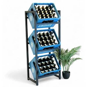 Estante para cajas de bebidas 3 cajas estrecho de metal de pie 96599 estante para cajas estante - Imagen 1 de 9