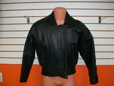 Chaqueta de moto de cuero para mujer Chrome Gear negra talla 12 Foto 1 de 4