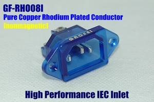1x Red copper Rhodium Plated RHO08I IEC AC Inlet Power Socket Audio - Picture 1 of 4