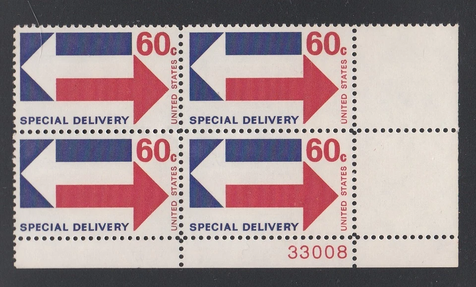 USA 1971 MNH 60c SPECIAL DELIVERY IN PLATE BLOCK OF 4 - Image 1 of 1