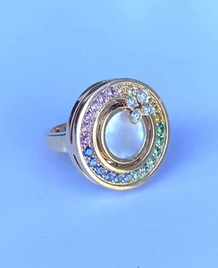 Roberto Coin 18k Rose Gold Diamond Sapphire Verona Rainbow Ring 6.5 🤩 - Picture 1 of 20