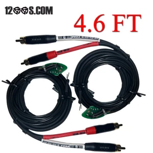 4.6 FT TECHNICS 1200 1210 GOLD TIP SHIELDED RCAS STOCK RCA PCB BOARD & GND WIRE - Picture 1 of 6