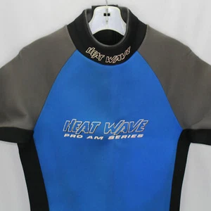 Heat Wave Pro Am Series Wetsuit XL Thermo Tech Blue, Black Gray Back Zipper - Picture 1 of 11