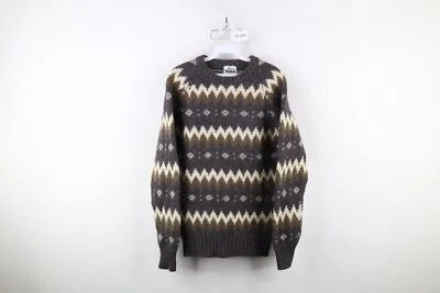 Vintage 70s Woolrich Mens Size Small Fair Isle Wool Knit Crewneck Sweater USA - Image 1 of 4