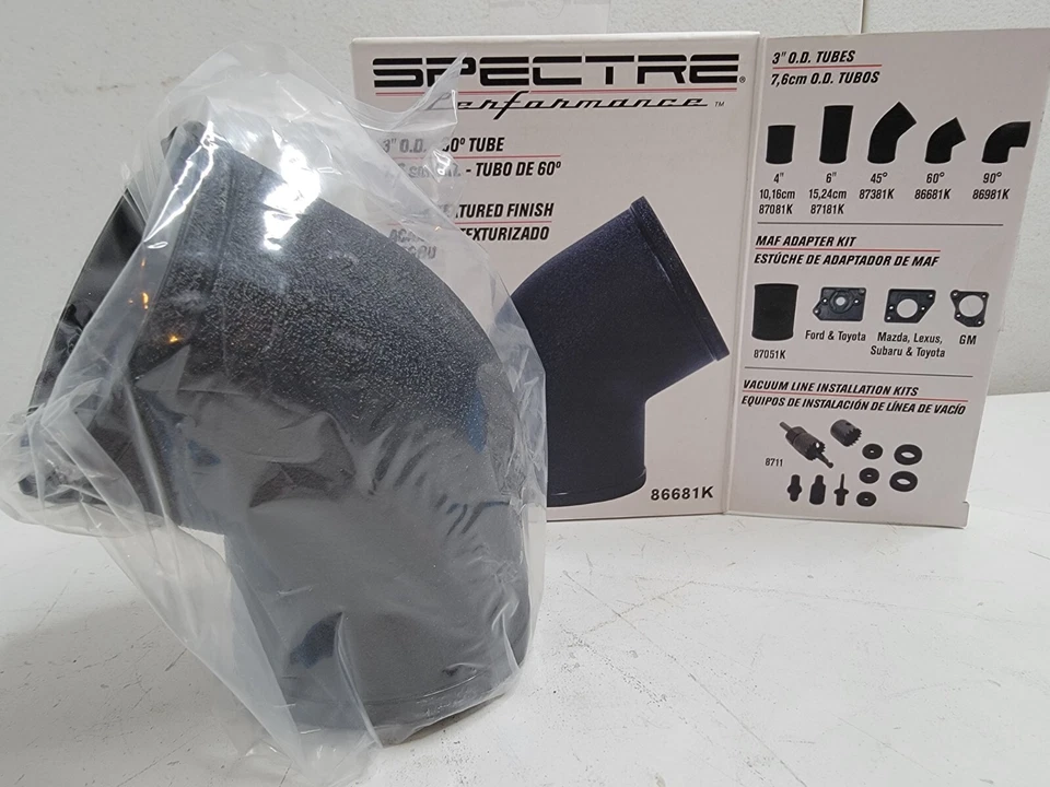 Spectre Performance 60 Degree Intake Tube Elbow 3" O.D. Textured Black NIB - Image 1 of 4