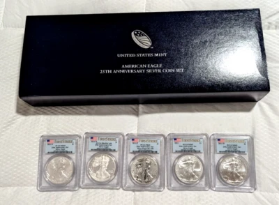 2011 Silver Eagle 25th Anniversary Set PCGS MS69 PR69 DCAM with Orig Box + COA - Image 1 of 4