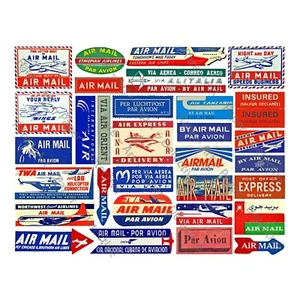 Airmail Labels, Stationery Sets, Travel Journal Stickers, 1 Sheet, REPRODUCTIONS - Picture 1 of 1