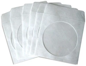 200-Pak WHITE TYVEK CD/DVD Sleeves with Window & Flap! - Picture 1 of 1