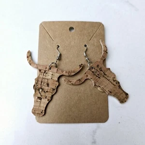Pendientes calavera vaca corcho - Western - Imagen 1 de 4