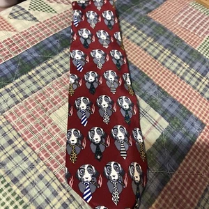 Vicky Davis Men’s Novelty Necktie Dogs Wearing Ties Funny 58” X 3.5” Smoke Cigar - Picture 1 of 6