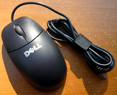 Dell M-UK DEL3 USB Wired Mechanical Ball Wheel Mouse DARK GRAY EXCELLENT COND - Image 1 of 4