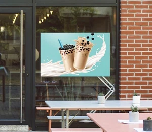 3D Bubble Tea H409 Perlentee Milchtee Laden Fensteraufkleber Tapeten Wandbild Ho - Picture 1 of 10