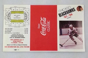 NHL 1987-88 Chicago Blackhawks ENTFALTET Taschenhockey Zeitplan - Coca-Cola - Bild 1 von 1