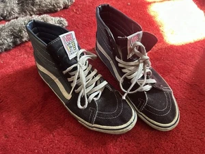 Vintage 80s Vans Sk8-Hi Color Blue Made in USA without box Men Us Sz 10 Custom - Picture 1 of 8