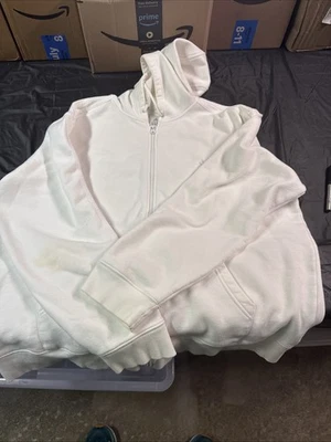Chaqueta con capucha Adidas para hombre cremallera completa 2xl blanca Foto 1 de 4