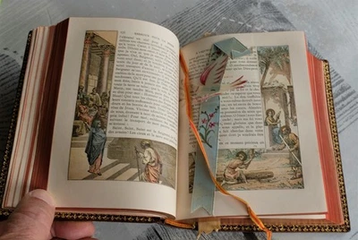 MISSEL de 1845 scénes BIBLE à toutes pages - TRES LUXUEUSE RELIURE - 604 pages - Photo 1/4