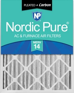 Nordic Pure 16x24x4 (3 5/8) Pleated Air Filters MERV 14 Plus Carbon 1 Pack - Picture 1 of 7