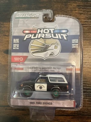 Greenlight Hot Pursuit 1995 Ford Bronco CHP Highway Patrol Green Machine Chase - Image 1 of 4