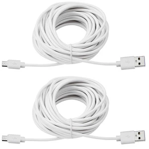 Smays 2-Pack 25ft USB to Micro Extension Power Cable Compatible for White - Afbeelding 1 van 5