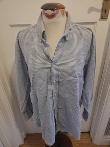 Mens Kirkland Size 16.5" Blue Green Check Long Sleeved Shirt - Picture 1 of 5