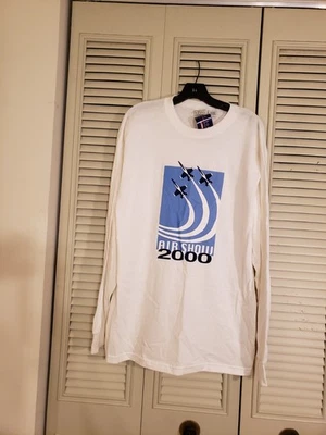 Vintage Y2K 2000 Air Show MJ Soffe Long-Sleeve White Tee Shirt Size Large NWT - Image 1 of 4