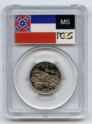 2002 S 25C Clad Mississippi Quarter PCGS PR70DCAM - Image 1 of 2