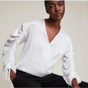 AllSaints Long Sleeve Silk Top Blouse Classy And Stylish Sz 8 - Picture 1 of 23