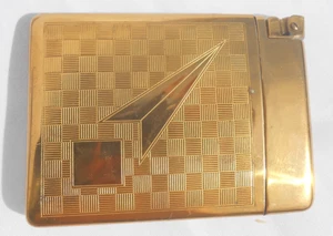 Vintage Art Deco Gold 1940s Royal Case-Lite Cigarette Case & Lighter Combo - Picture 1 of 24