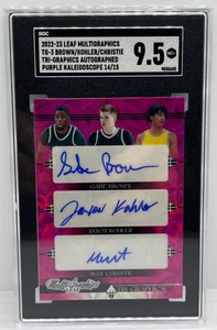 2023 Leaf Multi Graphics Tri-Graphics Autos #TG-3 Brown Kohler Christie /15 NBA - Picture 1 of 2