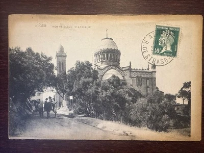 ALGERIA TRAVELED CAED 1930 YEAR PASTEUR MOSQUE HEALTH MEDICINE STAMPS - Image 1 of 2