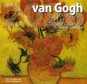 Calendario de pared Van Gogh 2026 16 meses (septiembre 2025 - diciembre 2026) 12"x12" - Imagen 1 de 2