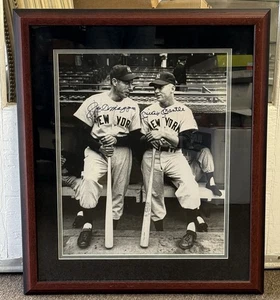 16x20 Framed Dual Autographed Mickey Mantle And Joe DiMaggio Picture JSA  - Picture 1 of 2