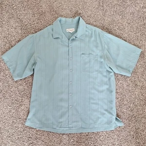 Probto Uomo 100% Silk Large Men Short Sleeve Dress Shirt - Picture 1 of 7