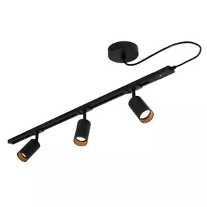 Litecraft Bexley Track Light Flexible Metal 1m Kit with 3 GU10 Heads - Black - Picture 1 of 9