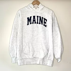 MAINE MV Sports Hoodie Grey L Pullover *No String* Cotton Blend Vintage Look - Picture 1 of 4