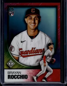 2023 Topps Transcendent Brayan Rocchio RED REFRACTOR CHROME #4/5 Guardians RC - Picture 1 of 2